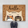 Personalisierte Fußmatte Hallo Katzen für Katzenbesitzer