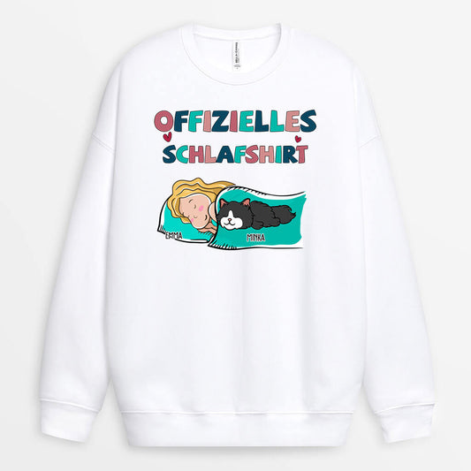 0091WGE1 personalisierte Pullover geschenke katzen katzenliebhaber schlafshirt