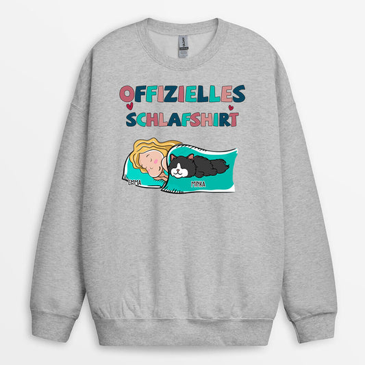 0091WGE2 personalisierte Pullover geschenke katzen katzenliebhaber schlafshirt