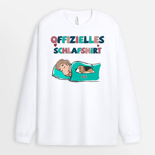 0092NGE2 personalisierte Langarmshirt geschenke hunde hundeliebhaber schlafshirt