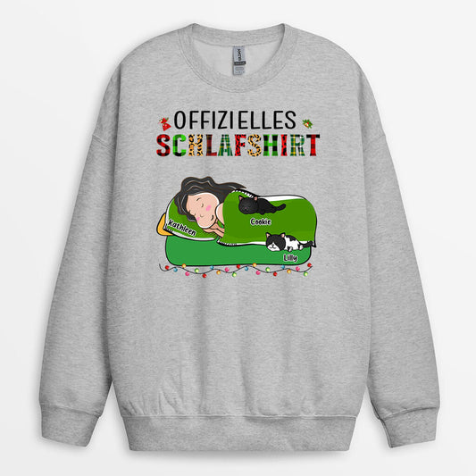 0099WGE1 personalisierte Pullover geschenke katzen katzenliebhaber offizielles schlafshirt