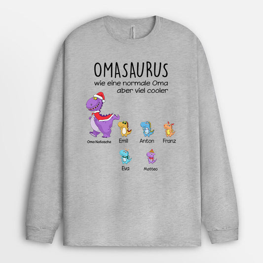 0114NGE2 personalisierte Langarmshirt geschenke dinosaurier oma mama