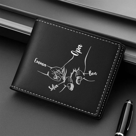 0321JGE2 papa und kinder hand in hand geldborse herren personalisiert_ 0321JKQ8B