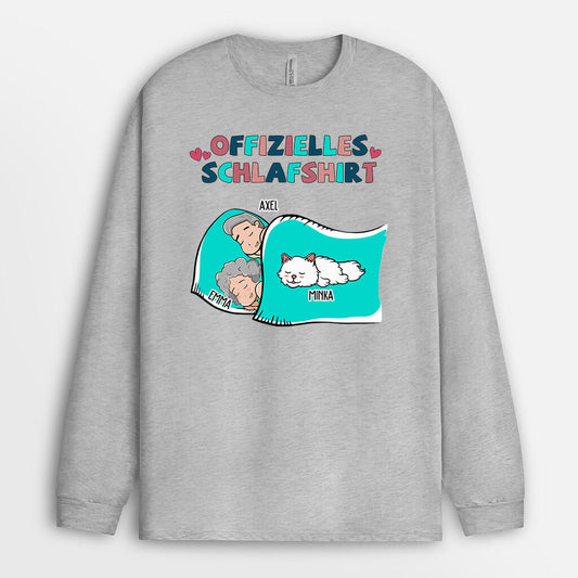 0553NGE1 Personalisierte Geschenke Langarmshirt Frau Mann Katzen Katzenbesitzer