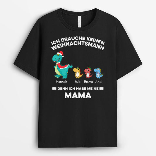0583AGE2 Personalisierte Geschenke T Shirt Saurus Kinder Mama Oma Weihnachten