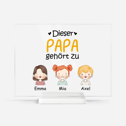 0827RGE1 dieser papa gehort zu kinder personalisierte acryl plakette papa 0827R8N8B
