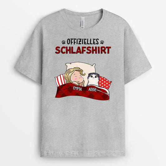 0835AGE2 Personalisierte Geschenke T Shirt Katze Hundebesitzer