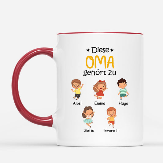 0865MGE2 Personalisierte Geschenke Tasse Enkelkinder Kinder Oma Mama