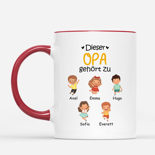 0865MGE2 Personalisierte Geschenke Tasse Enkelkinder Kinder Opa Papa