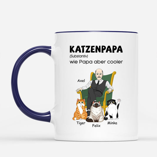 0913MGE2 Personalisierte Geschenke Tasse Katzen Katzenpapa Katzenliebhaber Katzenbestzer