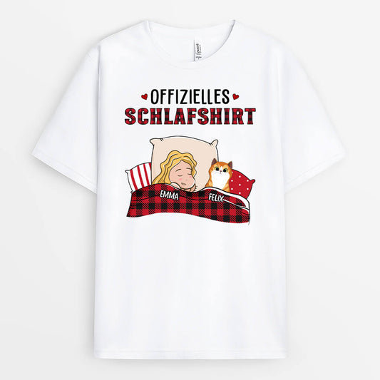 0914AGE1 offizielles susses schlafshirt mit katze t shirt
