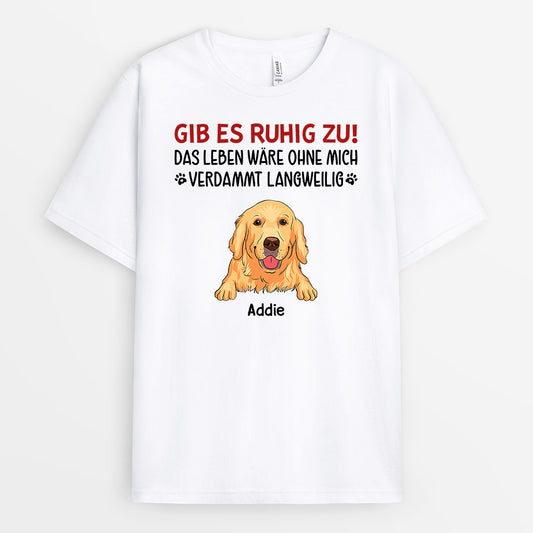0955AGE1 Personalisierte Geschenke T Shirt Hunde Hundepapa Hundemama Hundeliebhaber Hundebesitzer