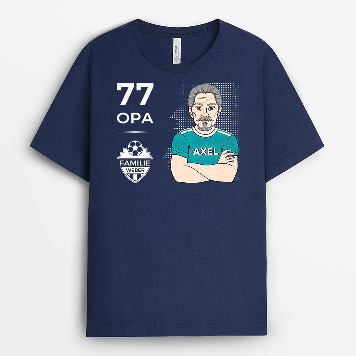 1009AGE2 Personalisierte Geschenke T Shirt Kinder Enkelkinder Fussball Papa Opa