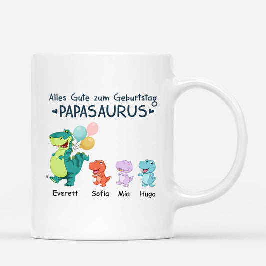 1050MGE1 Personalisierte Geschenke Tasse Kinder Zum Geburtstag Saurus Papa Opa