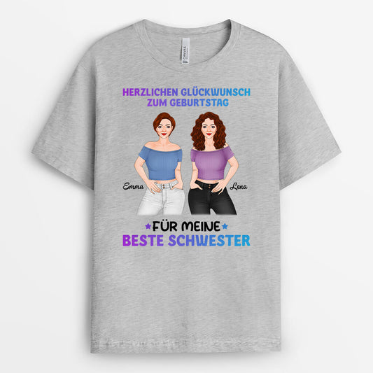 1068AGE1 Personalisierte Geschenke T Shirts Beste Freundin Geburtstag Schwester