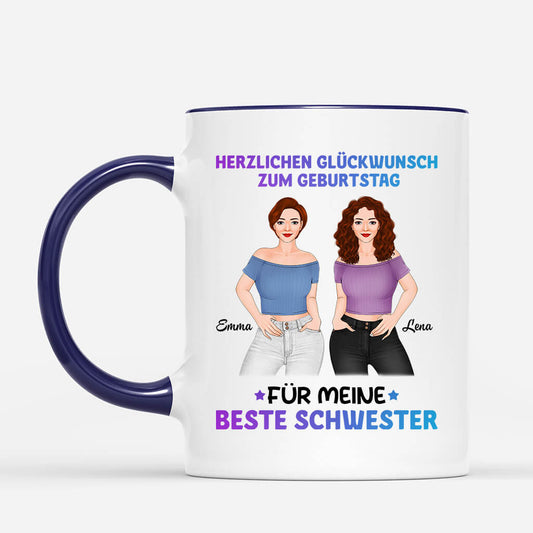 1068MGE2 Personalisierte Geschenke Tassen Beste Freudin Geburtstag Schwester