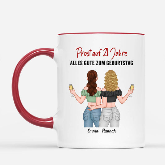 1070MGE2 Personalisierte Geschenke Tassen Beste Freudin Geburtstag 25 Schwester