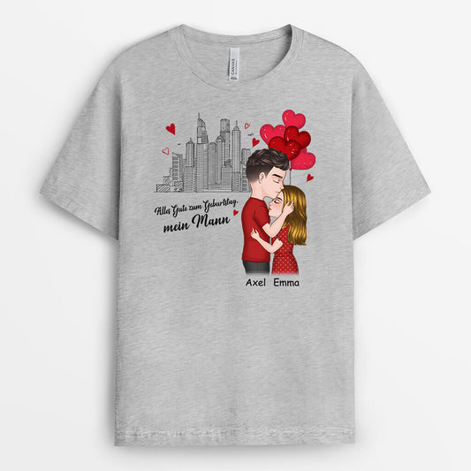1075AGE2 Personalisierte Geschenke T Shirts Mann Paare Freund Paare Geburtstag Herz Liebe