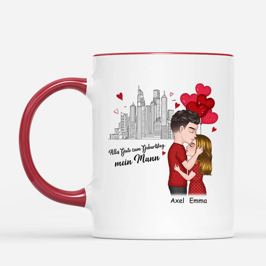 1075MGE2 Personalisierte Geschenke Tassen Mann Paare Freund Paare Geburtstag Herz Liebe