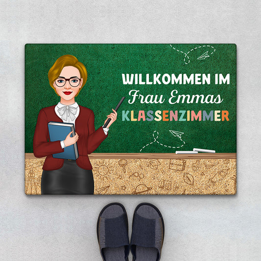 1081DGE1 Personalisierte Geschenke Fussmatte Lehrer Leherin Klassenzimmer Klassen Einschulung