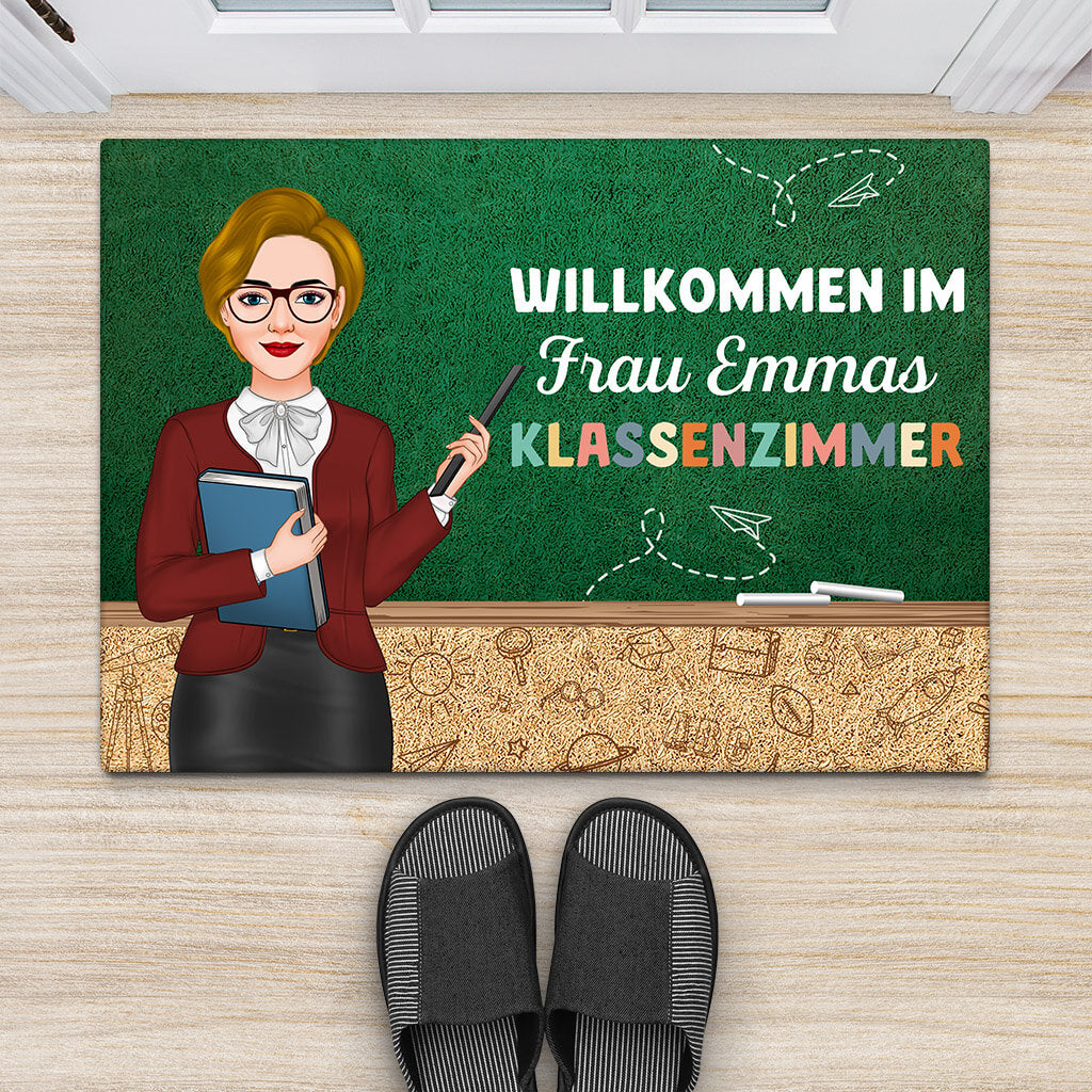 1081DGE2 Personalisierte Geschenke Fussmatte Lehrer Leherin Klassenzimmer Klassen Einschulung