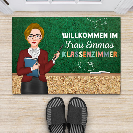 1081DGE2 Personalisierte Geschenke Fussmatte Lehrer Leherin Klassenzimmer Klassen Einschulung