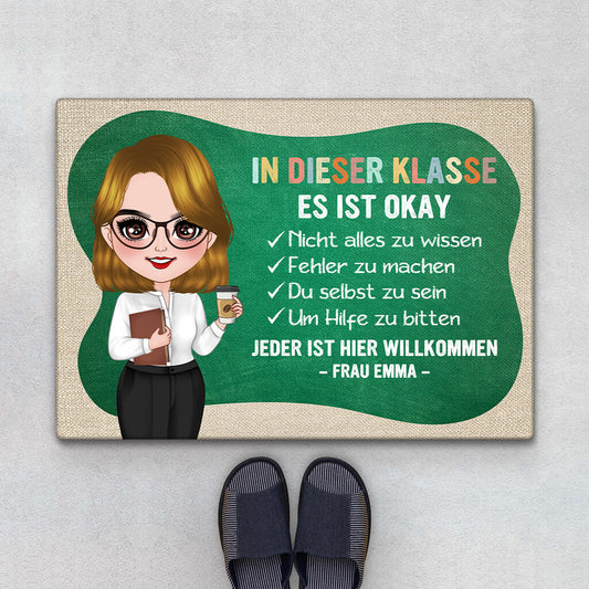 1084DGE1 Personalisierte Geschenke Fussmatte Schule Klassenzimmer Lehrer Lehrerin Abschluss Einschulung