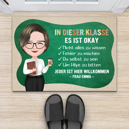 1084DGE2 Personalisierte Geschenke Fussmatte Schule Klassenzimmer Lehrer Lehrerin Abschluss Einschulung