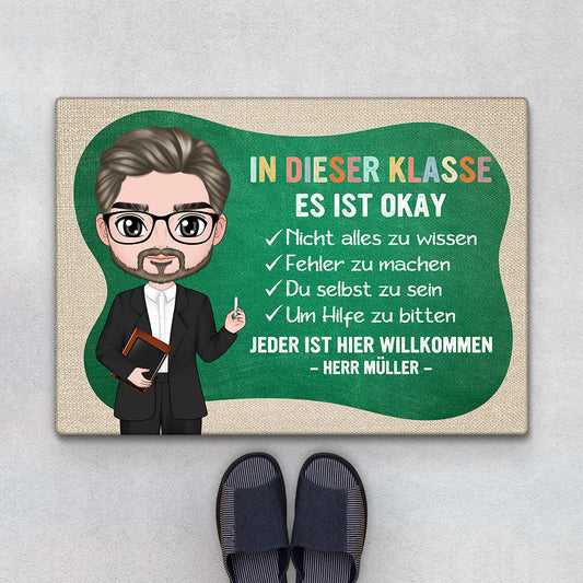 1098DGE1 Personalisierte Geschenke Fussmatte Schule Klassenzimmer Lehrer Lehrerin Abschluss Einschulung