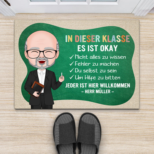 1098DGE2 Personalisierte Geschenke Fussmatte Schule Klassenzimmer Lehrer Lehrerin Abschluss Einschulung