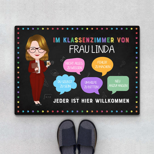 1101DGE1 Personalisierte Geschenke Fussmatte Schule Klassenzimmer Lehrer Lehrerin Abschluss Einschulung