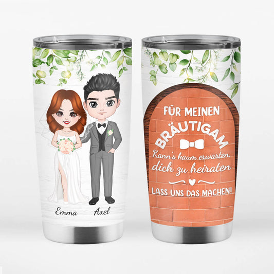 1107TGE1 Personalisierte Geschenke Becher Heirat Verlobung Ehepaare Paare