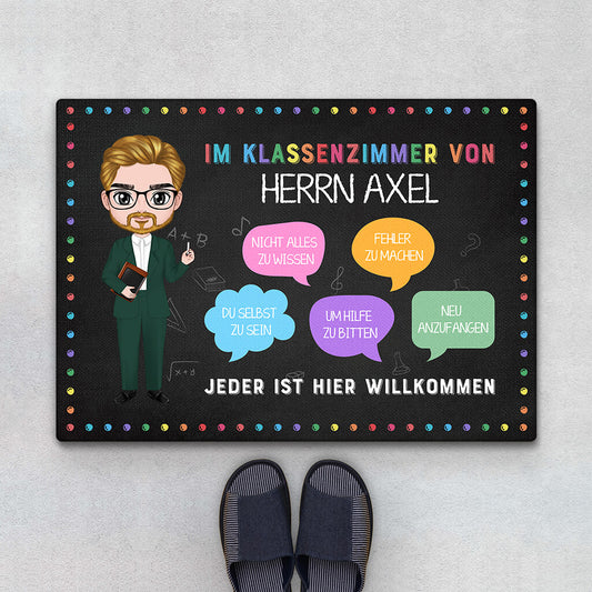 1110DGE1 Personalisierte Geschenke Fussmatte Schule Klassenzimmer Lehrer Lehrerin Abschluss Einschulung