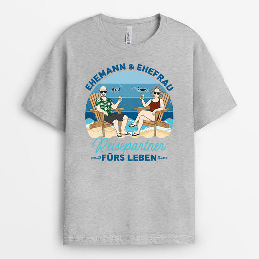 1116AGE2 Personalisierte Geschenke T Shirts Paare Ehemann Ehefrau Reise