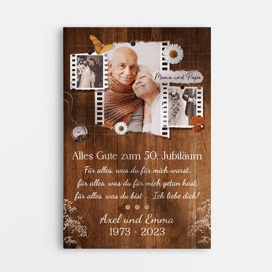 1132CGE1 Personalisierte Geschenke Leinwand Familie Papa Mama 50 Jahrestag