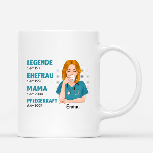 1145MGE1 Personalisierte Geschenke Tasse Genial Ehefrau Mama Krankenschwester