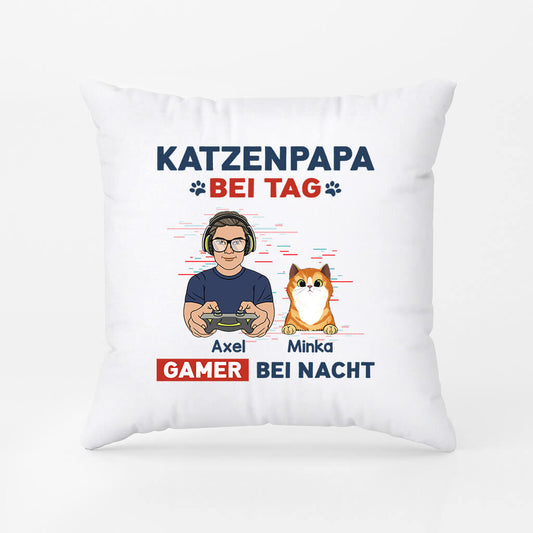 1164PGE1 Personalisierte Geschenke Kissen Game Katzenliebhaber