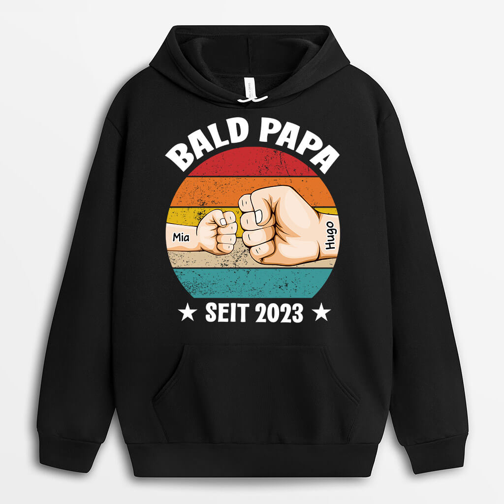 1170HGE1 Personalisierte Geschenke Hoodie Geburt Papa Baby