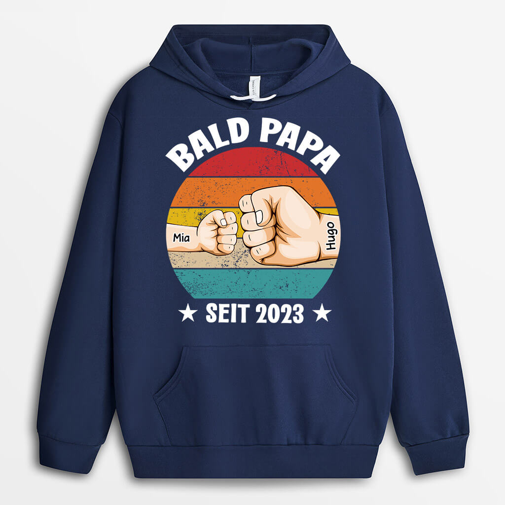 1170HGE2 Personalisierte Geschenke Hoodie Geburt Papa Baby