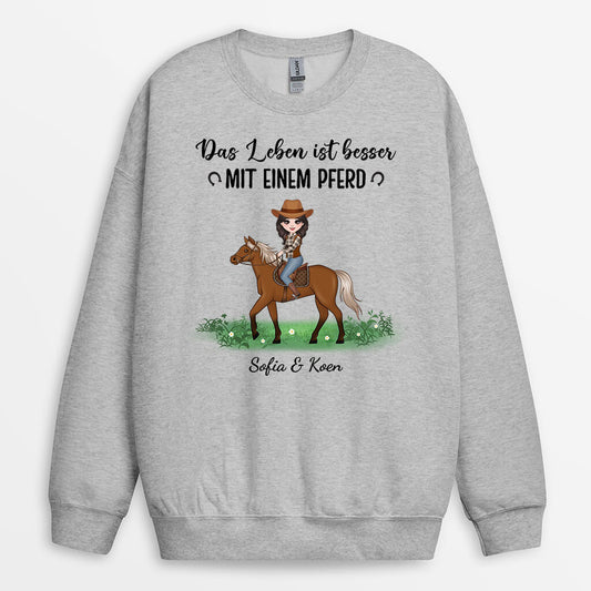 1184WGE1 Personalisierte Geschenke Pullover Pferd Madchen