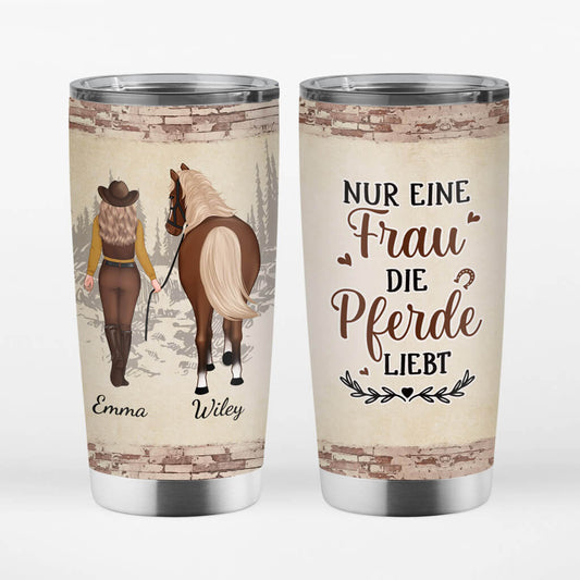 1186TGE1 Personalisierte Geschenke Thermobecher Pferd Madchen