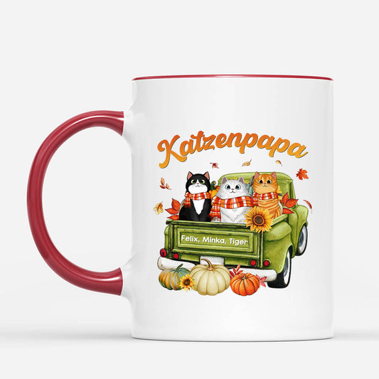 1207MGE2 Personalisierte Geschenke Tasse Herbst Katze Katzenliebhaber