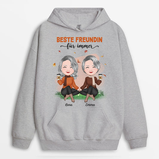 1214HGE2 Personalisierte Geschenke Hoodie Beste Freundin Herbst