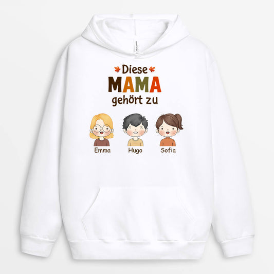 1215HGE1 Personalisierte Geschenke Hoodie Mama Oma Herbst