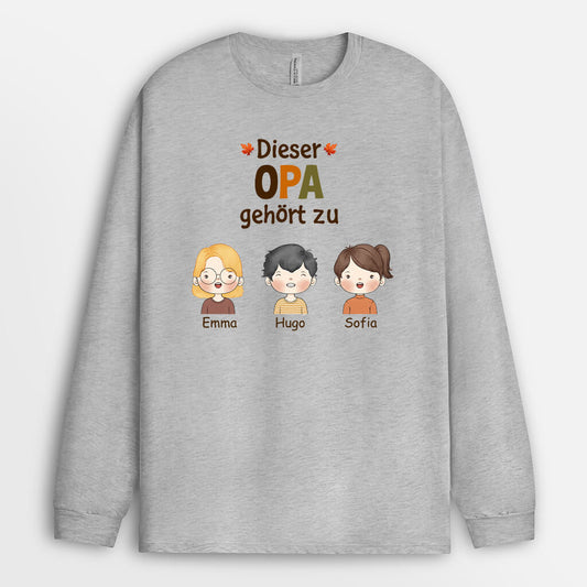 1215NGE2 Personalisierte Geschenke Langarmshirt Papa Opa Herbst
