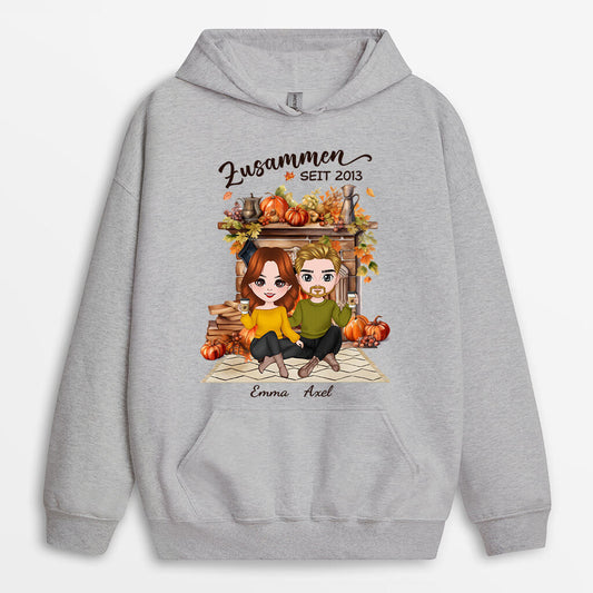 1220HGE1 Personalisierte Geschenke Hoodie Zusammen Paar Herbst