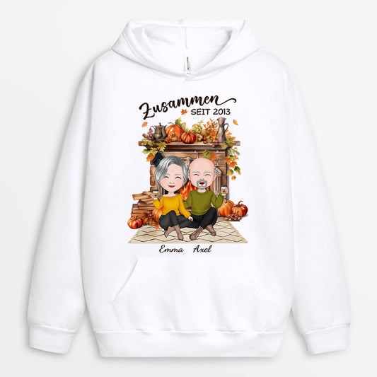 1220HGE2 Personalisierte Geschenke Hoodie Zusammen Paar Herbst