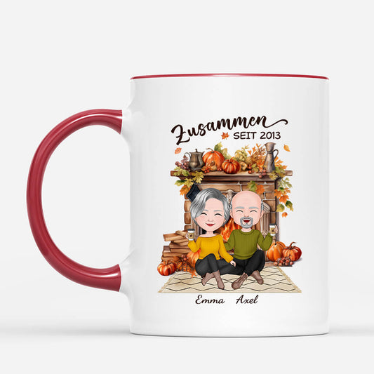 1220MGE2 Personalisierte Geschenke Tasse Zusammen Paar Herbst