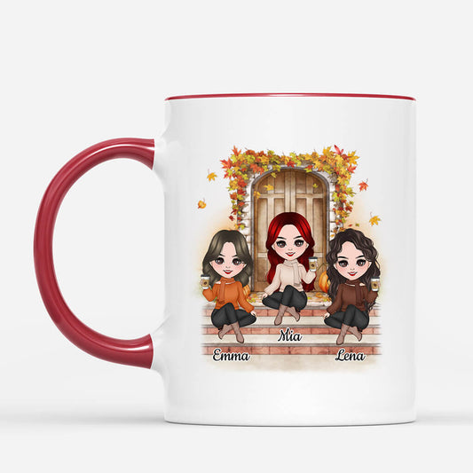 1223MGE2 Personalisierte Geschenke Tasse Schwestern Herbst