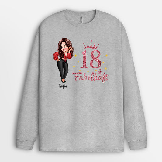 1231NGE1 personalisiertes 18 und toll langarmshirt